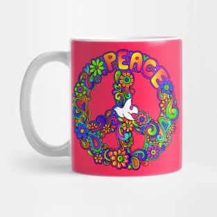 Tie Dye Flower Power Peace Sign Mug